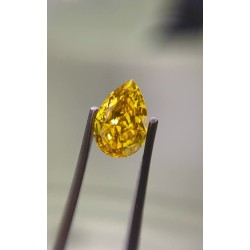 Diament o barwie fantazyjnej szlif gruszkowy, 1ct, SI1, Fancy Deep Brownish Yellow, GIA 1458749327