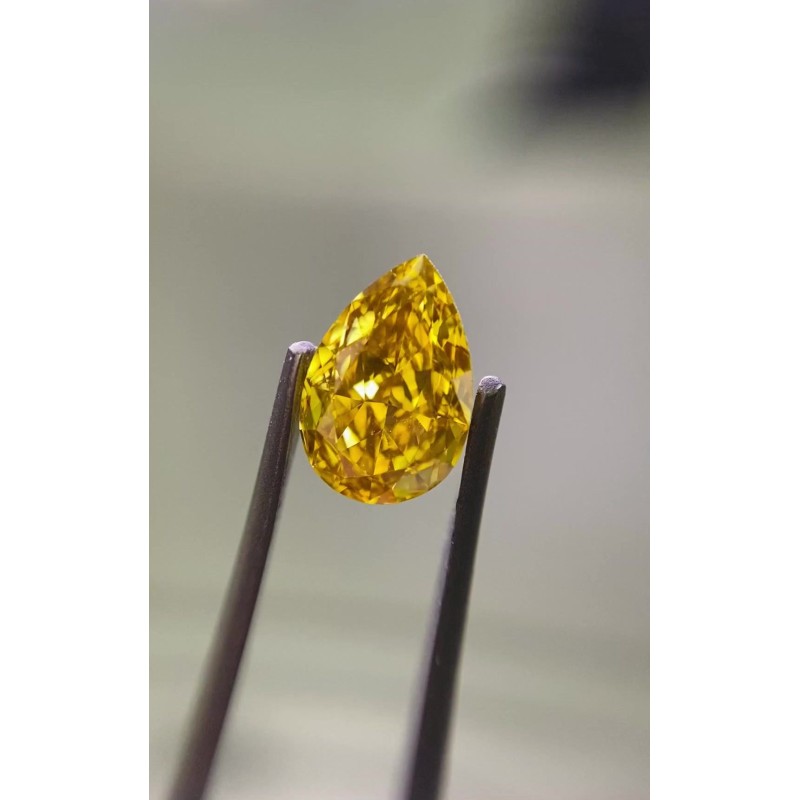 Diament o barwie fantazyjnej szlif gruszkowy, 1ct, SI1, Fancy Deep Brownish Yellow, GIA 1458749327