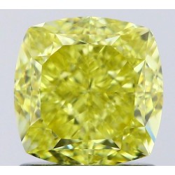 Diament o barwie fantazyjnej szlif poduszkowy brylantowy, 1.52ct, VS2, Fancy Intense Yellow, GIA 1529935407
