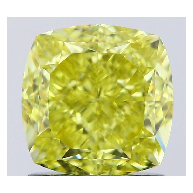 Diament o barwie fantazyjnej szlif poduszkowy brylantowy, 1.52ct, VS2, Fancy Intense Yellow, GIA 1529935407