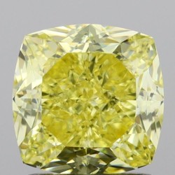 Diament o barwie fantazyjnej szlif poduszkowy brylantowy, 1.56ct, VVS2, Fancy Yellow, GIA 7521935395