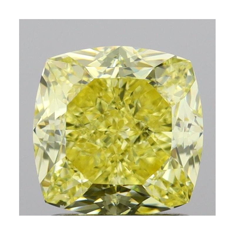Diament o barwie fantazyjnej szlif poduszkowy brylantowy, 1.56ct, VVS2, Fancy Yellow, GIA 7521935395