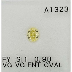 Diament o barwie fantazyjnej szlif owalny, 0.9ct, SI1, Fancy Yellow, GIA 7226752262