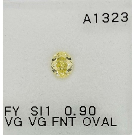 Diament o barwie fantazyjnej szlif owalny, 0.9ct, SI1, Fancy Yellow, GIA 7226752262