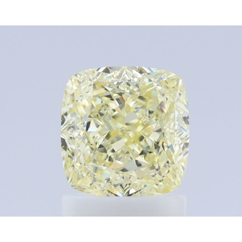Diament o barwie fantazyjnej szlif poduszkowy brylantowy, 1.57ct, VS2, Fancy Light Yellow, GIA 3425429419