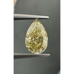 Diament o barwie fantazyjnej szlif gruszkowy, 1.41ct, VS2, Fancy Brownish Greenish Yellow, GIA 6224449440
