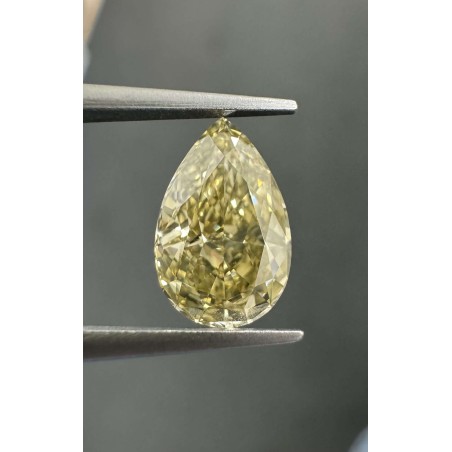 Diament o barwie fantazyjnej szlif gruszkowy, 1.41ct, VS2, Fancy Brownish Greenish Yellow, GIA 6224449440