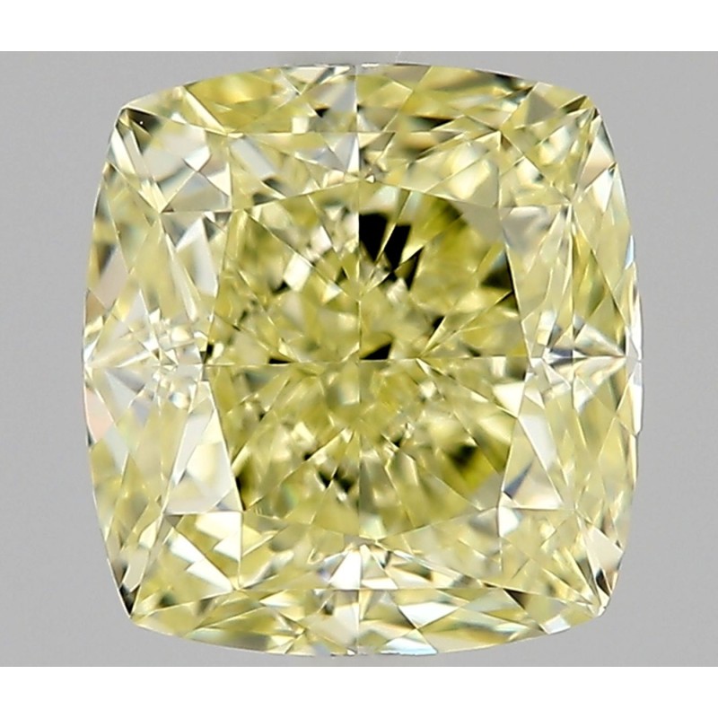 Diament o barwie fantazyjnej szlif poduszkowy modyfikowany, 0.7ct, VVS1, Fancy Yellow, GIA 5523621988