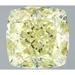 Diament o barwie fantazyjnej szlif poduszkowy modyfikowany, 0.9ct, VVS2, Fancy Yellow, GIA 7526612217