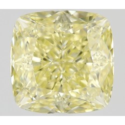 Diament o barwie fantazyjnej szlif poduszkowy modyfikowany, 0.82ct, VVS2, Fancy Yellow, GIA 7523804773