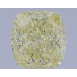 Diament o barwie fantazyjnej szlif poduszkowy brylantowy, 1.5ct, VS2, Fancy Light Yellow, GIA 2467621830