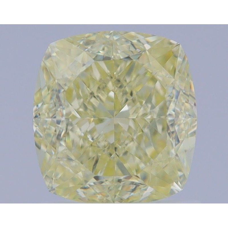 Diament o barwie fantazyjnej szlif poduszkowy brylantowy, 1.5ct, VS2, Fancy Light Yellow, GIA 2467621830