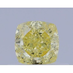 Diament o barwie fantazyjnej szlif poduszkowy brylantowy, 0.51ct, VS1, Fancy Intense Yellow, GIA 7468564402