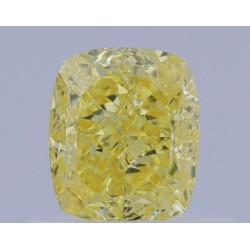 Diament o barwie fantazyjnej szlif poduszkowy brylantowy, 0.61ct, VS1, Fancy Intense Yellow, GIA 1467638423