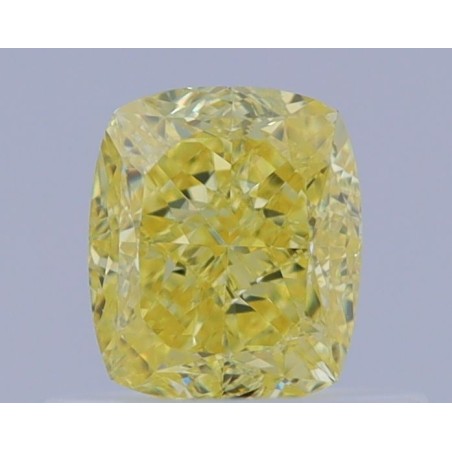 Diament o barwie fantazyjnej szlif poduszkowy brylantowy, 0.61ct, VS1, Fancy Intense Yellow, GIA 1467638423