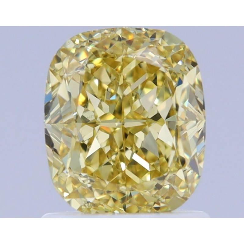 Diament o barwie fantazyjnej szlif poduszkowy brylantowy, 1.37ct, VVS2, Fancy Intense Yellow, GIA 5232007796