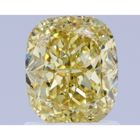 Diament o barwie fantazyjnej szlif poduszkowy brylantowy, 1.37ct, VVS2, Fancy Intense Yellow, GIA 5232007796