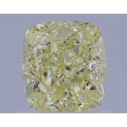 Diament o barwie fantazyjnej szlif poduszkowy brylantowy, 1ct, VS2, Fancy Light Yellow, GIA 2467511137