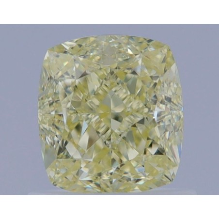 Diament o barwie fantazyjnej szlif poduszkowy brylantowy, 1ct, VS2, Fancy Light Yellow, GIA 2467511137