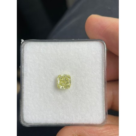 Diament o barwie fantazyjnej szlif poduszkowy brylantowy, 1.24ct, VS1, Fancy Yellow, GIA 6224932242