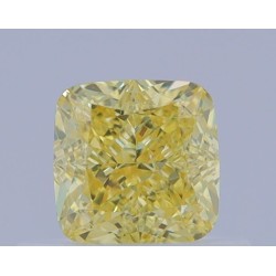 Diament o barwie fantazyjnej szlif poduszkowy brylantowy, 0.5ct, VS2, Fancy Intense Yellow, GIA 6462717936