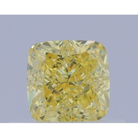 Diament o barwie fantazyjnej szlif poduszkowy brylantowy, 0.5ct, VS2, Fancy Intense Yellow, GIA 6462717936
