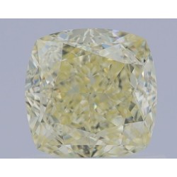 Diament o barwie fantazyjnej szlif poduszkowy brylantowy, 1ct, VS2, Fancy Light Yellow, GIA 6461594061