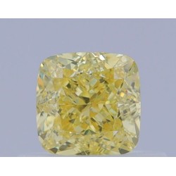Diament o barwie fantazyjnej szlif poduszkowy brylantowy, 0.5ct, VS2, Fancy Intense Yellow, GIA 2467864181