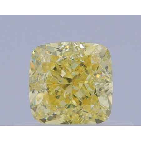 Diament o barwie fantazyjnej szlif poduszkowy brylantowy, 0.5ct, VS2, Fancy Intense Yellow, GIA 2467864181