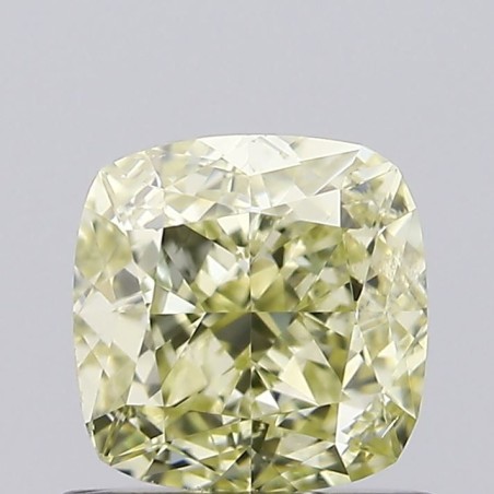 Diament o barwie fantazyjnej szlif poduszkowy modyfikowany, 1ct, VS2, Fancy Light Yellow, GIA 1323215396