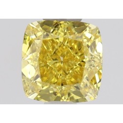 Diament o barwie fantazyjnej szlif poduszkowy brylantowy, 0.45ct, VS2, Fancy Vivid Yellow, GIA 2464097139