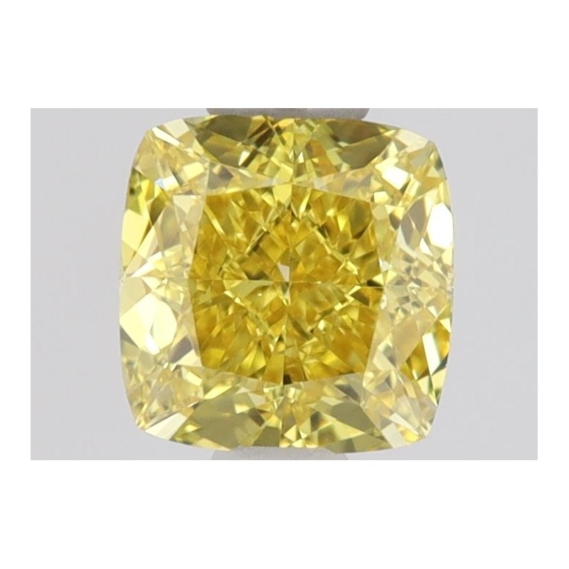 Diament o barwie fantazyjnej szlif poduszkowy brylantowy, 0.45ct, VS2, Fancy Vivid  Yellow, GIA 2464097139