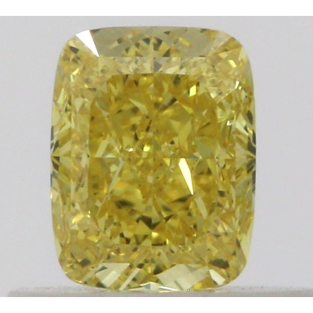Diament o barwie fantazyjnej szlif poduszkowy brylantowy, 0.53ct, VS2, Fancy Vivid  Yellow, GIA 5463318146