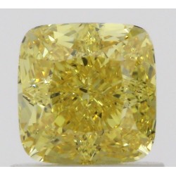 Diament o barwie fantazyjnej szlif poduszkowy brylantowy, 1ct, VS2, Fancy Vivid  Yellow, GIA 5222907544