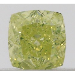 Diament o barwie fantazyjnej szlif poduszkowy brylantowy, 0.35ct, VS1, Fancy Intense Greenish Yellow, GIA 6223946746