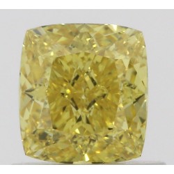 Diament o barwie fantazyjnej szlif poduszkowy brylantowy, 0.83ct, VS1, Fancy Vivid Yellow, GIA 2225946717