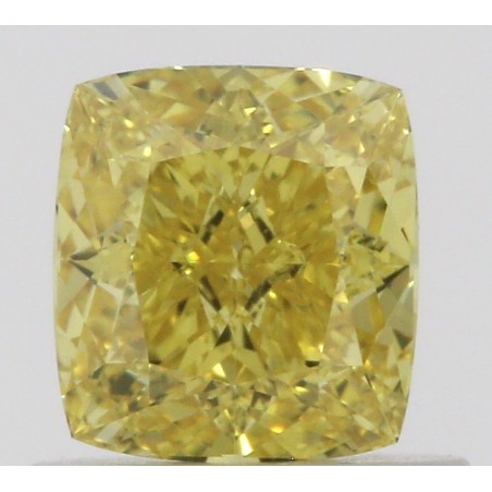 Diament o barwie fantazyjnej szlif poduszkowy brylantowy, 0.83ct, VS1, Fancy Vivid Yellow, GIA 2225946717