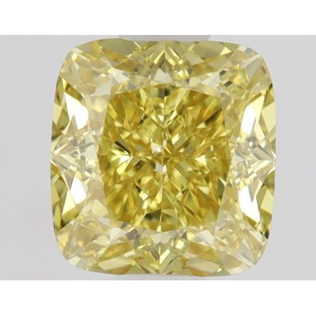 Diament o barwie fantazyjnej szlif poduszkowy brylantowy, 0.7ct, VVS2, Fancy Intense Yellow, GIA 6471080718