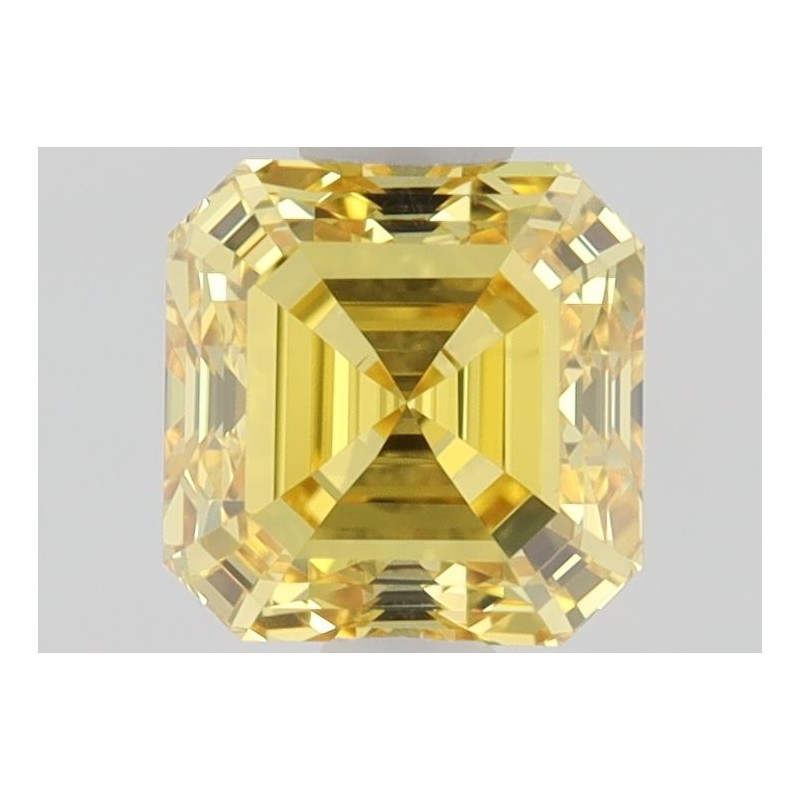 Diament o barwie fantazyjnej szlif szmaragdowy kwadratowy, 0.5ct, VS2, Fancy Vivid  Yellow, GIA 5463659884