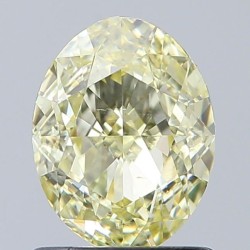 Diament o barwie fantazyjnej szlif owalny, 1.24ct, SI1, Fancy Light Yellow, GIA 1435103384