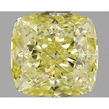 Diament o barwie fantazyjnej szlif poduszkowy brylantowy, 1.08ct, SI1, Fancy Yellow, GIA 1489153747