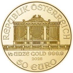 Złota moneta 1/2 uncji Wiedeński Filharmonik 2026 r