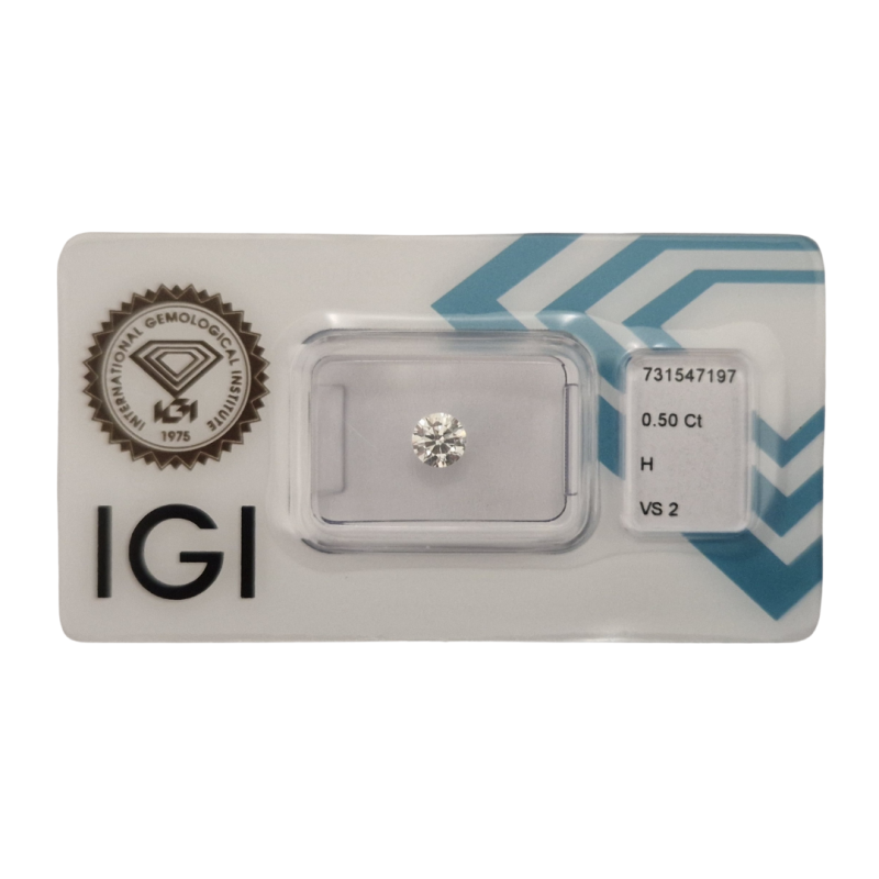 Diament szlif okrągły 0.5ct, VS2, H, IGI 731547197