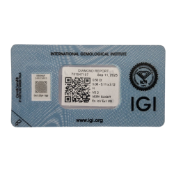 Diament szlif okrągły 0.5ct, VS2, H, IGI 731547197