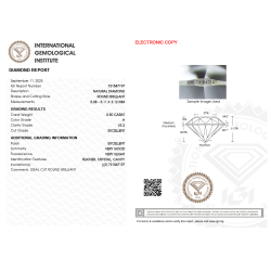 Diament szlif okrągły 0.5ct, VS2, H, IGI 731547197