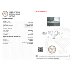 Diament szlif okrągły 0.5ct, SI2, H, IGI 670415492