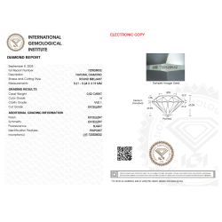 Diament szlif okrągły 0.52ct, VVS1, H, IGI 720528532