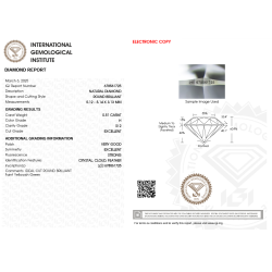 Diament szlif okrągły, 0.51ct, SI2, H, IGI 678561725