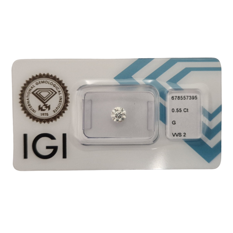 Diament szlif okrągły, 0.55ct, VVS2, G, IGI 678557395