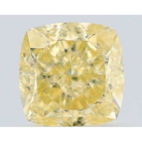 Diament o barwie fantazyjnej szlif poduszkowy brylantowy, 0.77ct, VVS2, Fancy Yellow, GIA 7526958519